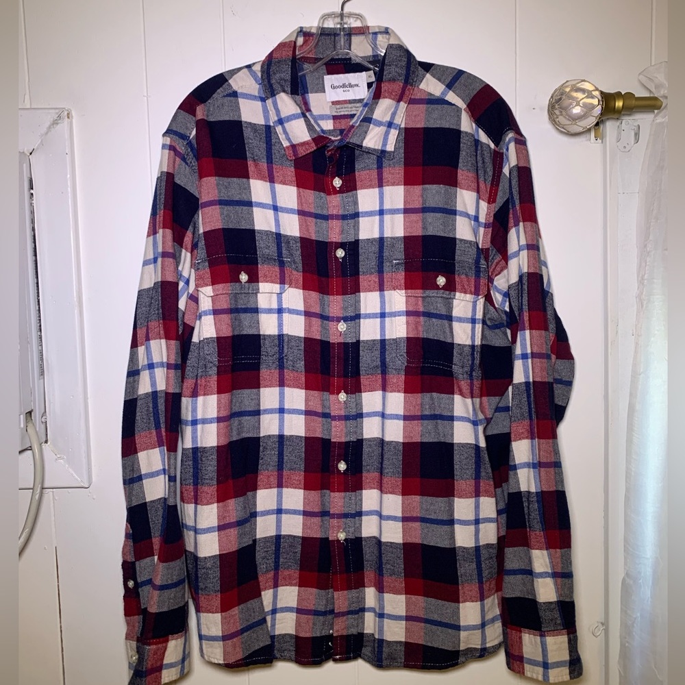 Mens Flannel Long Sleeve Button Down Shirt